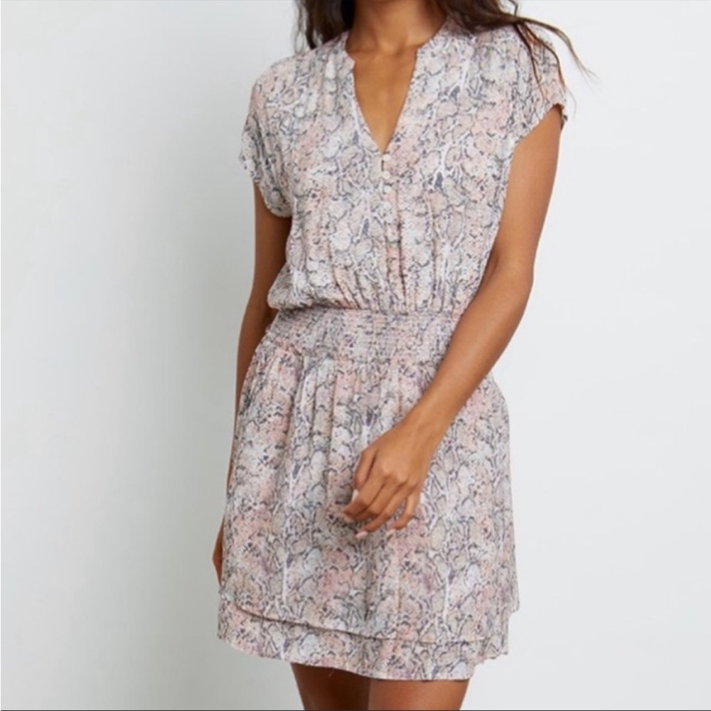 Rails Karla Snakeskin Pink Smocked Dress